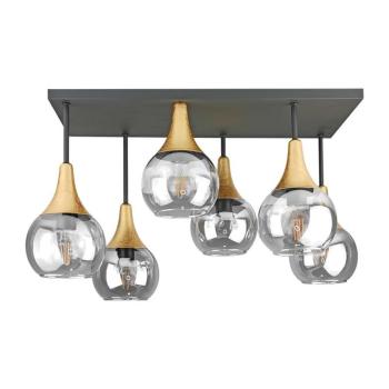 Keter Lighting Felületre szerelhető csillár SOMA 6xE27/60W/230V fekete/arany/átlátszó 2901 kép