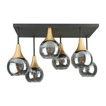 Keter Lighting Felületre szerelhető csillár SOMA 6xE27/60W/230V fekete/arany/füstös fekete 2899 kép