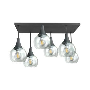 Keter Lighting Felületre szerelhető csillár SOMA 6xE27/60W/230V fekete/átlátszó 2898 kép
