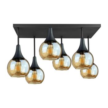 Keter Lighting Felületre szerelhető csillár SOMA 6xE27/60W/230V fekete/füstös bézs 2897 kép