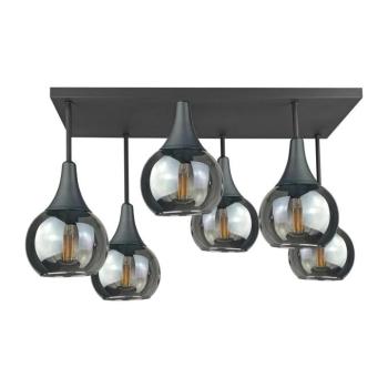 Keter Lighting Felületre szerelhető csillár SOMA 6xE27/60W/230V fekete/füstös fekete 2896 kép