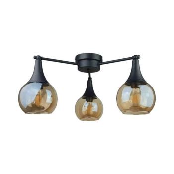 Keter Lighting Felületre szerelhető csillár STAR 3xE27/60W/230V fekete/füstös bézs 2844 kép