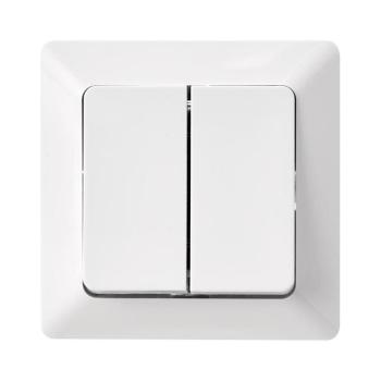 EMOS dupla váltókapcsoló, 250V, fehér (fényes), IP20, A6100.3 kép
