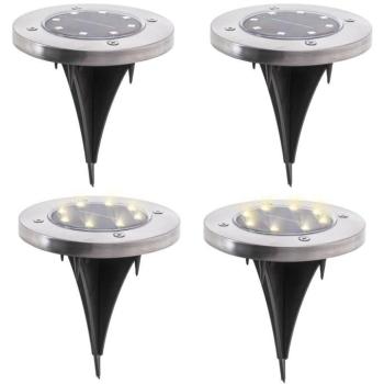 KIK KX4964 Napelemes kerti lámpa, 8 LED, 4 db, hideg fehér kép