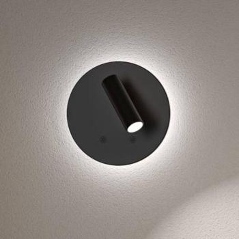 Kiora LED fali spotlámpa, akkumulátoros, fekete, magasság 20 cm, dimmelhető kép
