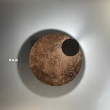 Knikerboker LED fali lámpa Pois, bronz, Ø 25 cm, dimmelhető fényerő kép
