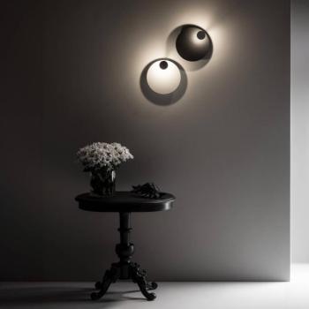 Knikerboker LED fali lámpa Pois, fekete, Ø 25 cm, dimmelhető kép