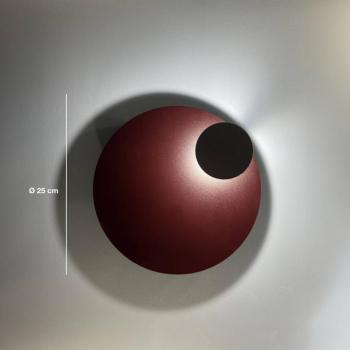 Knikerboker LED fali lámpa Pois, sötétvörös, Ø 25 cm, dimmelhető kép