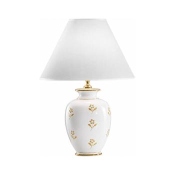 kolarz 731.70W.160 - Asztali lámpa NONNA 1xE27/100W/230V virágmintás fehér/arany 731.70W.160