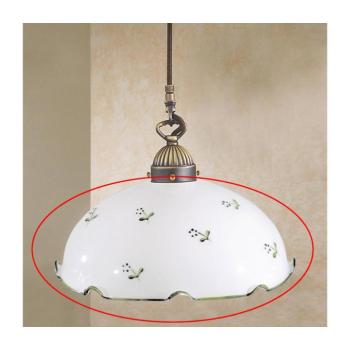 Kolarz NONNA univerzális csereüveg E27, átmérő 20 cm, fehér/zöld 731.G21 kép