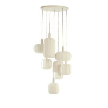 Krémszínű függőlámpa textil búrával ø 50 cm Tufia – Light & Living kép
