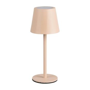 Krémszínű LED asztali lámpa fém búrával (magasság 21 cm) Diaz – Reality kép
