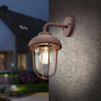 Külső fali lámpa DUERO, rozsdás színű Magasság 33 cm Fém/üveg IP44 kép
