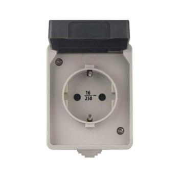 EMOS Fali aljzat IP44 SCHUKO, 250V, szürke, fekete, A1396 kép