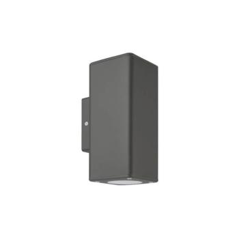 Kültéri fali lámpa ADRIA SQ2 GU10 fel-le világító 76x186x99mm IP54 műanyag antracit 3230610 VITO kép