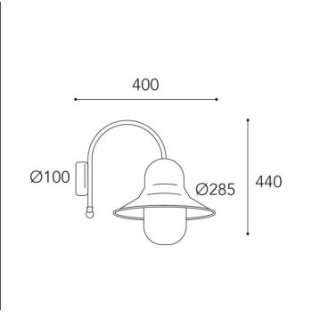 Kültéri fali lámpa Campanula 2091 antik sárgaréz mélység 40 cm IP44 kép