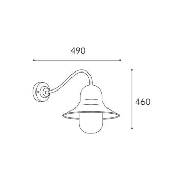 Kültéri fali lámpa Campanula 2093 sárgaréz antik mélység 49 cm IP44 kép