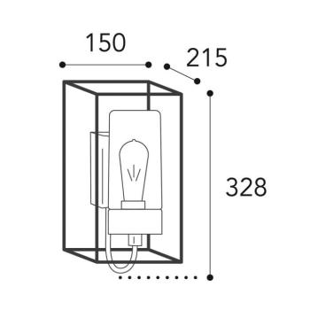 Kültéri fali lámpa Cubic³ 3362 antik sárgaréz/opal kép