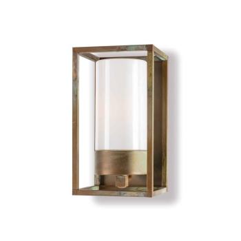 Kültéri fali lámpa Cubic³ 3365 antik sárgaréz/opal kép