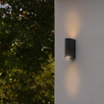 Dion Double kültéri fali lámpa, fekete, GU10, alumínium, IP44 kép