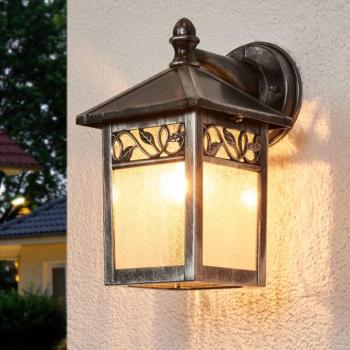 Winchcombe kültéri fali lámpa, fekete/átlátszó, IP44