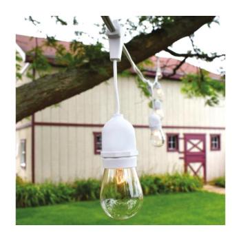 Kültéri fénylánc 15xE27/0,5W/230V 15 m IP44 fehér EKO7066 kép