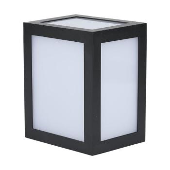 Kültéri LED fali lámpa négyzet alakú, 12w, 6400K, hideg fehér, 750lm, 140°, fekete, CRI>80, IP65, V-TAC, 218342 kép