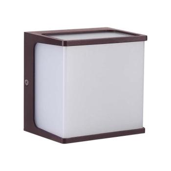 Kültéri LED fali lámpa négyzet alakú, 8w, 4000K, természetes fehér, 800lm, 167°, barna, CRI>80, IP65, V-TAC, 10283 kép