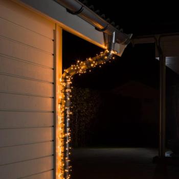 Kültéri LED fényfüzér, 200 db, fekete/borostyánszínű kép