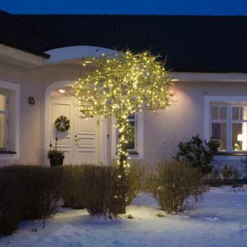 Kültéri LED fényfüzér, 200 db, fekete/meleg fehér kép