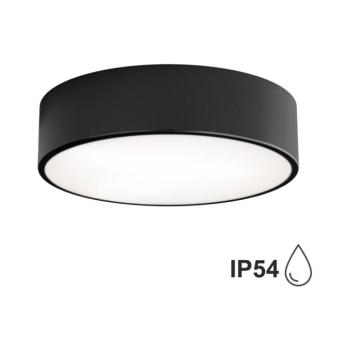 Cleo 300 mennyezeti lámpa, fekete, érzékelő, IP54, Ø 30 cm, fém kép