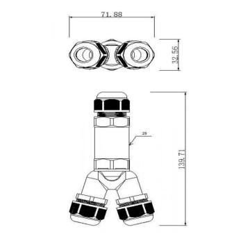 Kültéri multi-Y kábelcsatlakozó 3 kábelhez 4-14mm kép