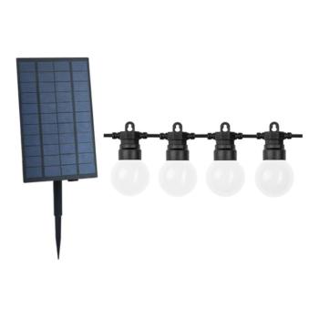 Kültéri napelemes fényfüzér - tejfehér - g50 10m 20 db, 2800K, meleg fehér, 128 lm, IP65, Optonica, 9092 kép