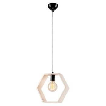 Lamkur 34942 LM-1.4.2 BIAŁY egyizzós függeszték, acél-fa kép