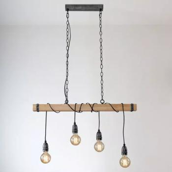 Lámpa 2023007 WOOD+BLACK E27 LW4 kép