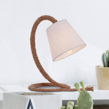lámpa Rope textil ernyővel és természetes kötéllel kép