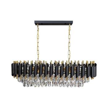 Láncos csillár CRISTAL 10xE14/10W/230V fekete/arany ML2518 kép