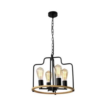 Láncos csillár DATUS 4xE27/40W/230V fekete/barna 34-29690 kép