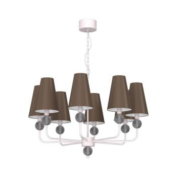 Láncos csillár GRENADA 8xE14/15W/230V barna/krémszínű 9074 kép