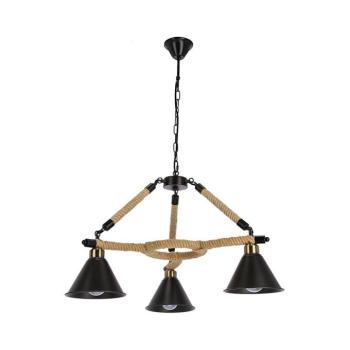 Láncos csillár NEGRU 3xE27/40W/230V fekete/barna 33-28709 kép