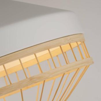 Lanya függő világítás, fehér, acél/bambusz, Ø 30 cm, E27 kép