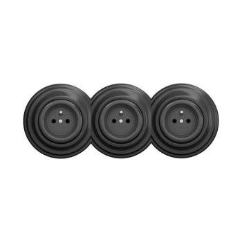 lap - Háromos retro háztartási fali dugaljzat kerettel 230V antracit KA0045+2xKA0044+3xKA0042 kép