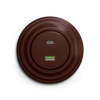 lap - Retro A+C USB aljzat kerettel, barna KA0034+KA0079 kép