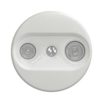 lap - Retro előfizetői aljzat TV+R (átvezetett), keret nélküli, kerámiafehér K/TV/P kép