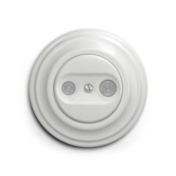 lap - Retro előfizetői aljzat TV+R (végzáró) kerettel, kerámiafehér KA0007+KA0064 kép