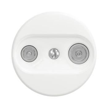 lap - Retro előfizetői TV+R aljzat (átvezető) keret nélkül, hófehér W/TV/P kép