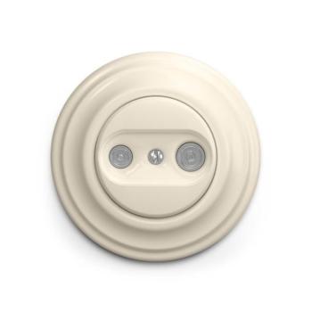 lap - Retro előfizetői TV+R aljzat (végzáró) kerettel, bézs KA0134+KA0137 kép