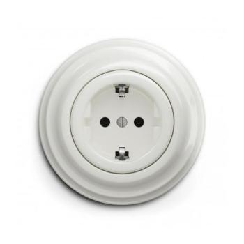lap - Retro fali aljzat kerettel SCHUKO 230V/16A kerámiafehér KA0007+KA0106 kép