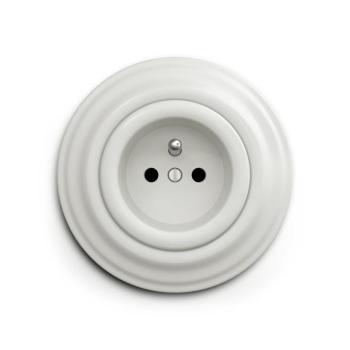 lap - Retro fali dugalj kerettel, 230V, kerámiafehér KA0007+KA0006 kép