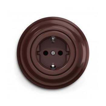lap - Retro fali dugalj kerettel SCHUKO 230V/16A barna KA0034+KA0109 kép